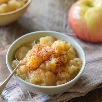 bowl of homemade applesauce