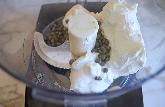 cream cheese and capers