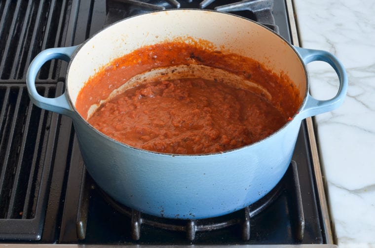 sauce after simmering