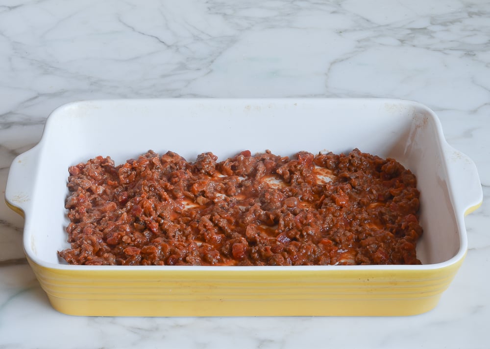 sauce in baking dish