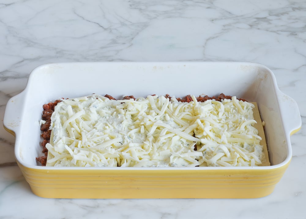 adding mozzarella cheese