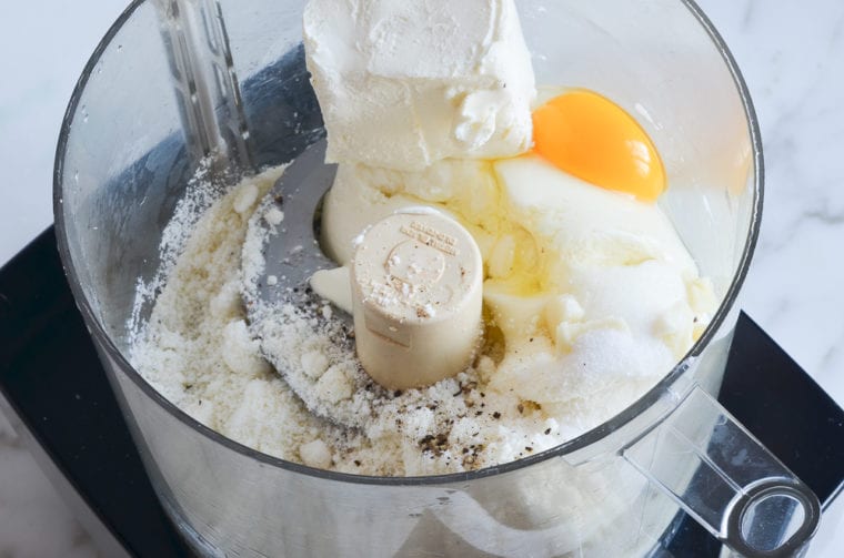 ingredients for ricotta mixture in food processor