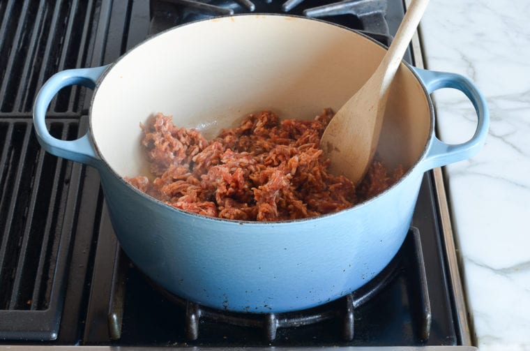 raw sausage in pot