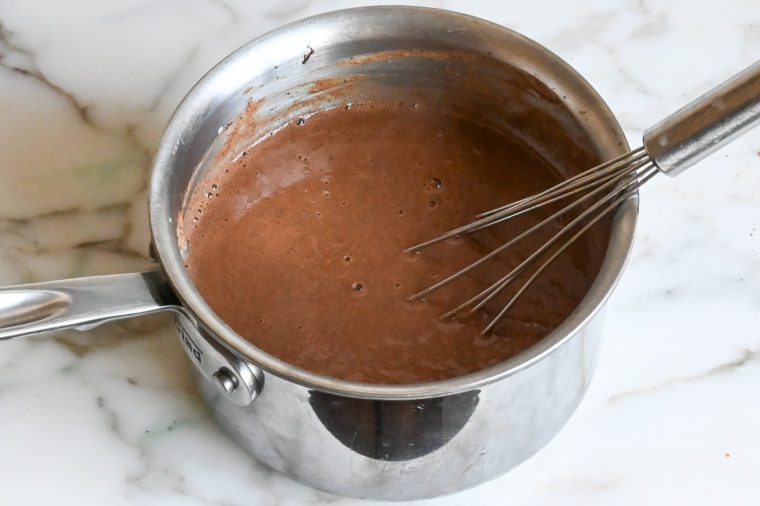 whisked chocolate mixture
