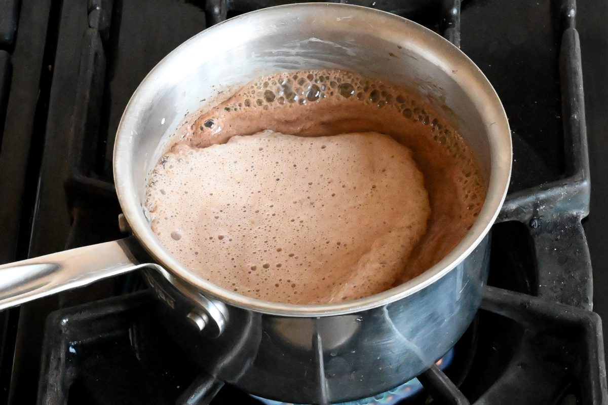 boiling chocolate mixture
