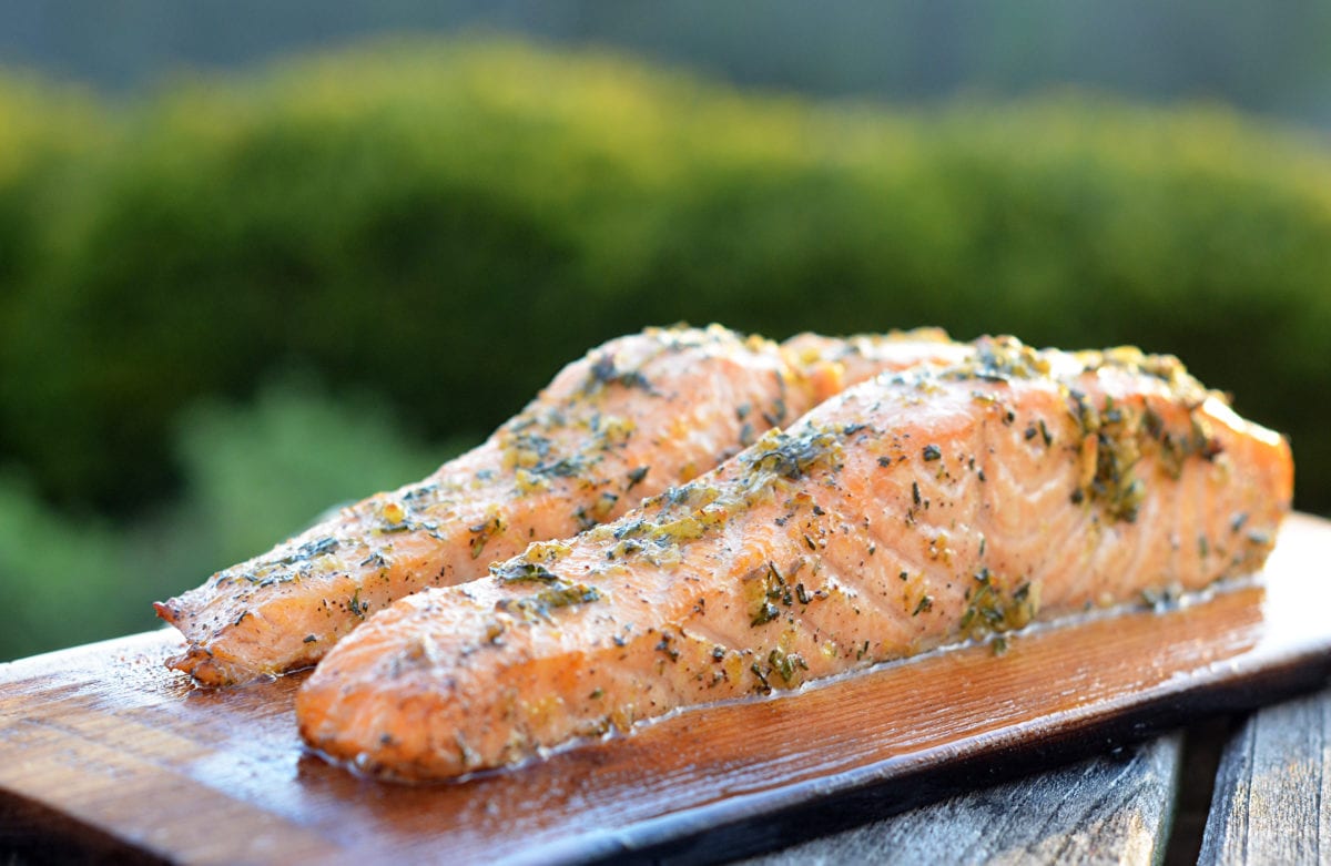 Cedar Planked Salmon with Lemon, Garlic & Herbs - Once Upon a Chef