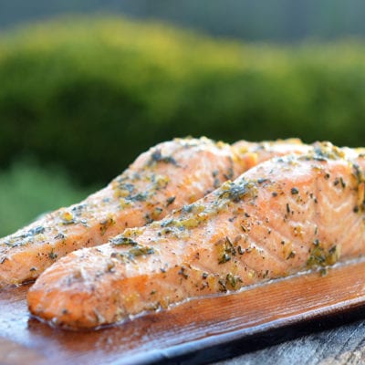 cedar planked salmon
