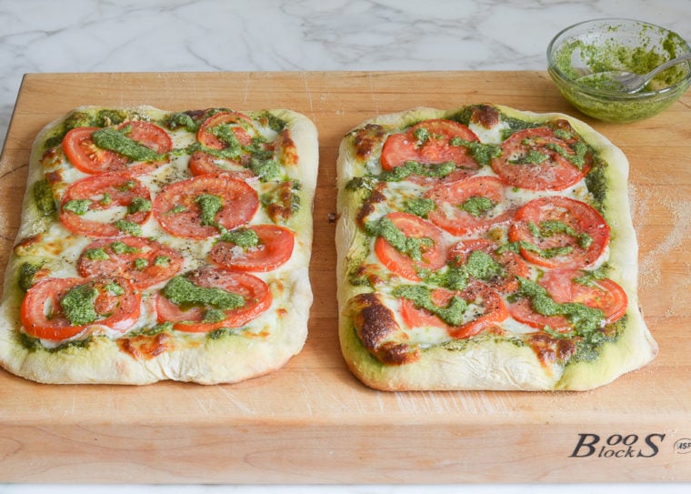 Pesto Pizza with Fresh Tomatoes & Mozzarella Once Upon a Chef