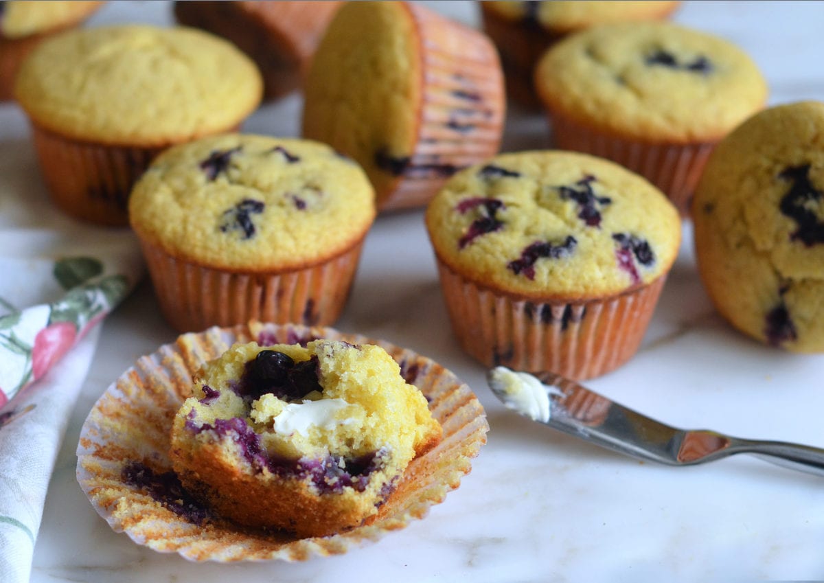Blueberry Cornbread Muffins Once Upon A Chef