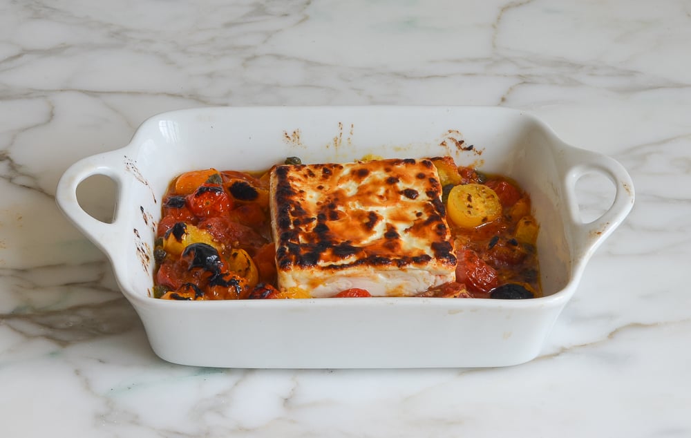 broiled feta and tomatoes
