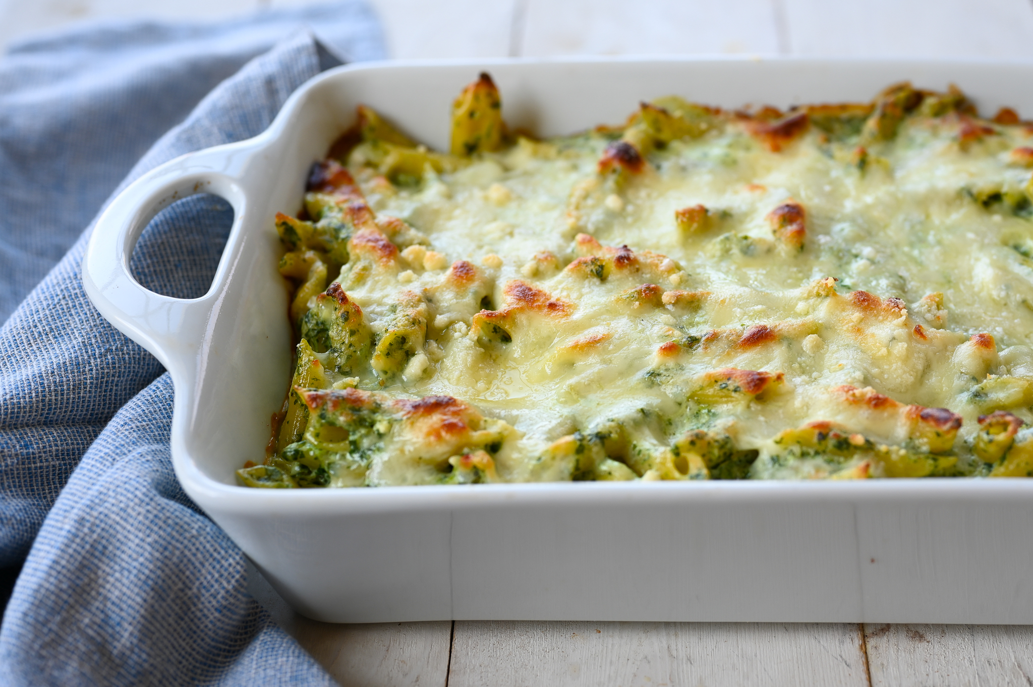 Baked Penne with Spinach, Ricotta & Fontina - Once Upon a Chef
