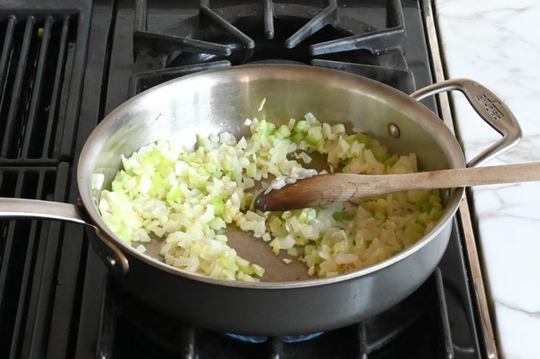 cooking onions and celery