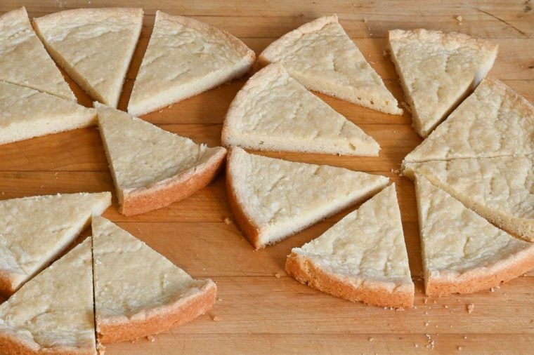 cutting the shortbread