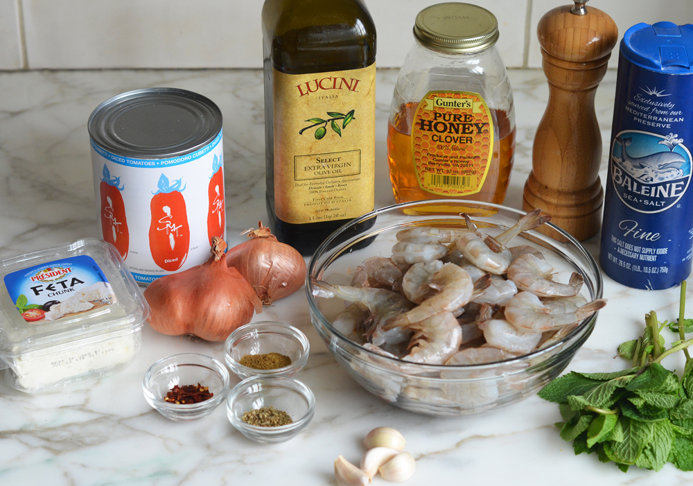 ingredients for greek shrimp