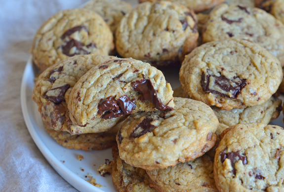Chocolate Chunk Cookies on serving platter