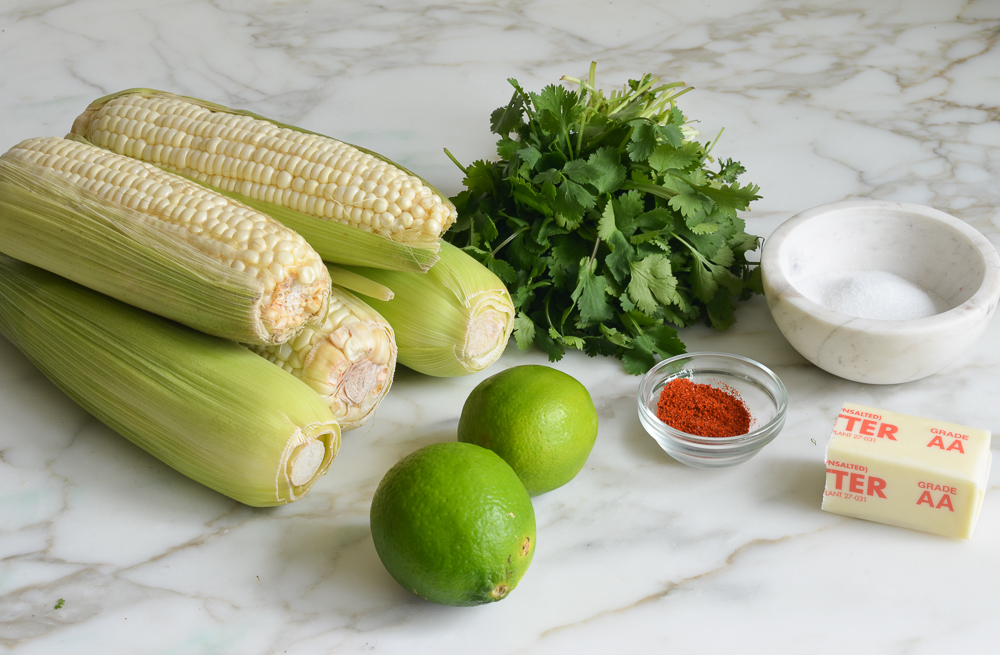 ingredients for cilantro lime sweet corn
