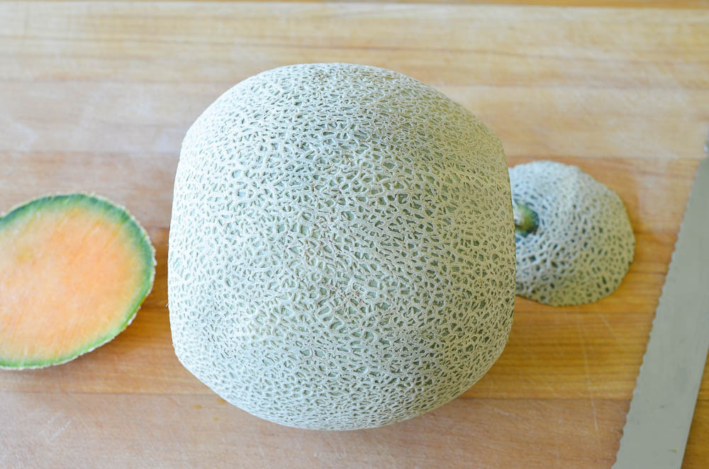 ends sliced off melon