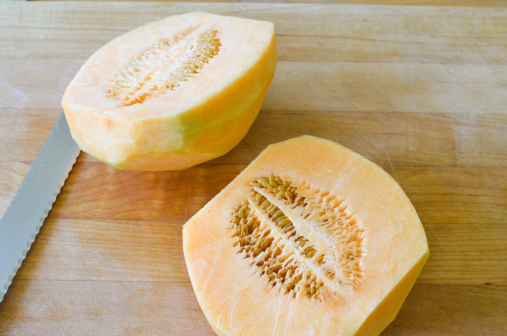 two halves of melon