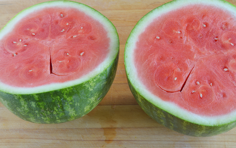 watermelon sliced in half