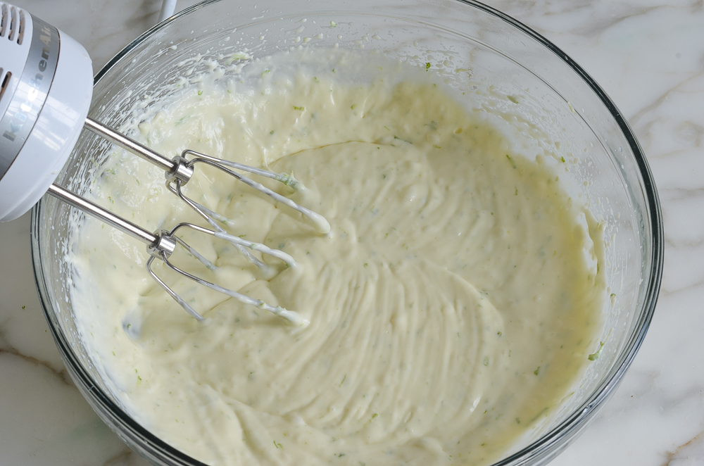 beating cream cheese mixture until smooth