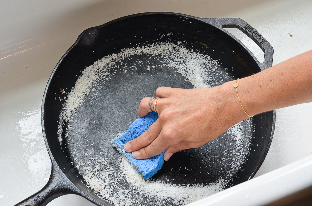 scrubbing with kosher salt