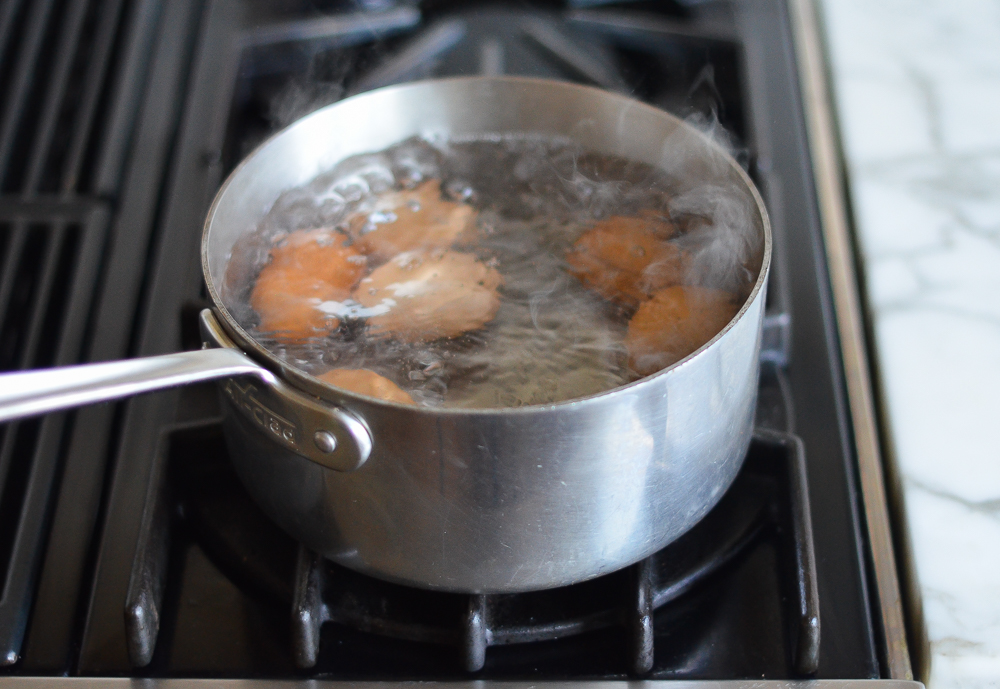 eggs in boiling water