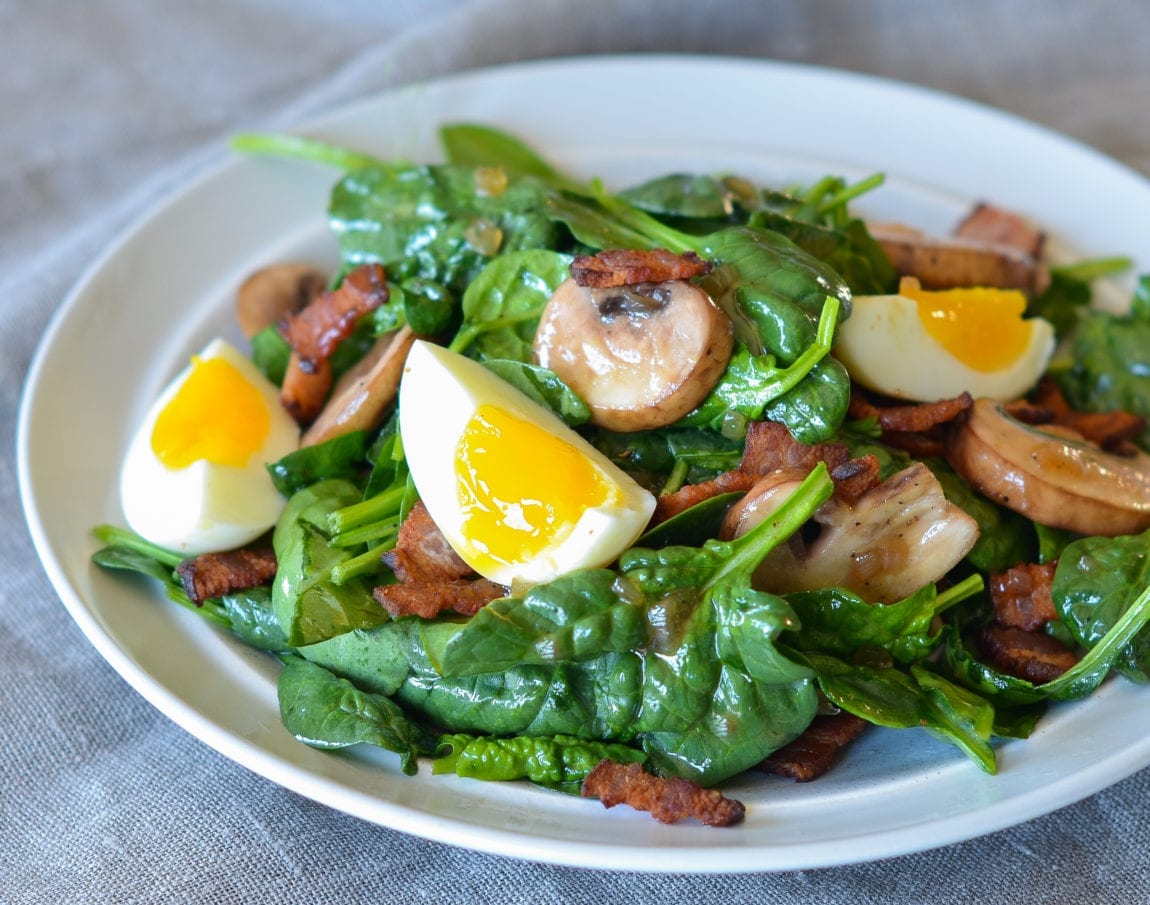 Spinach Salad with Warm Bacon Dressing - Once Upon a Chef