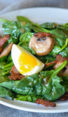 spinach salad with warm bacon dressing