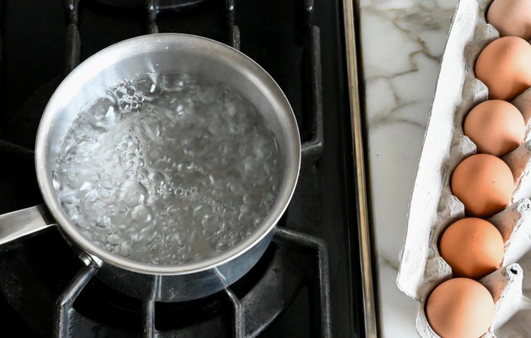 bringing water to a boil for soft-boiled eggs