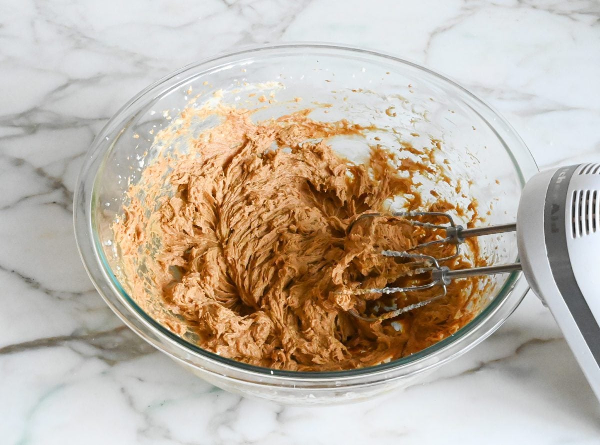 molasses and egg beaten into batter