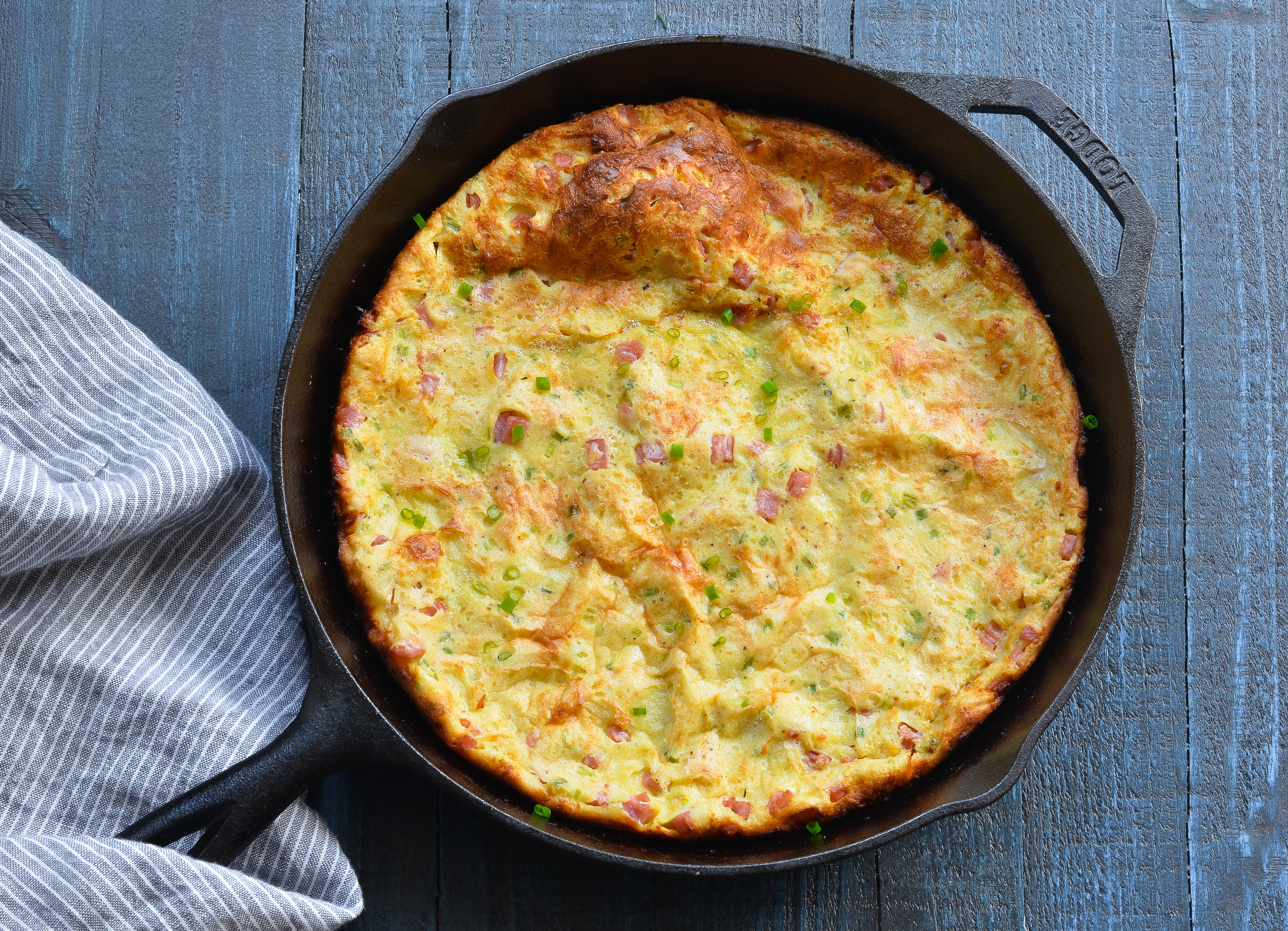 Ham & Cheese Oven-Puffed Pancake