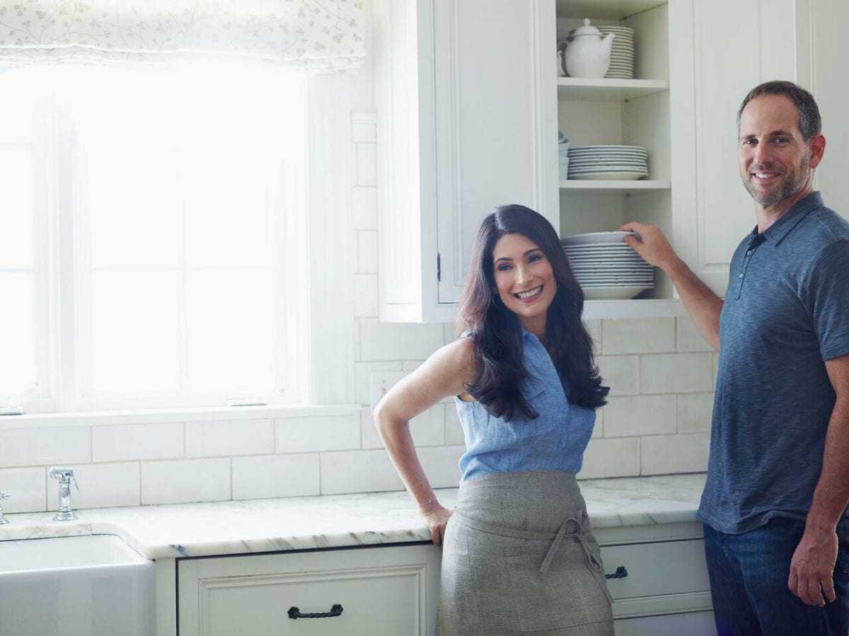 Jennifer Segal with her husband, Michael, in her kitchen