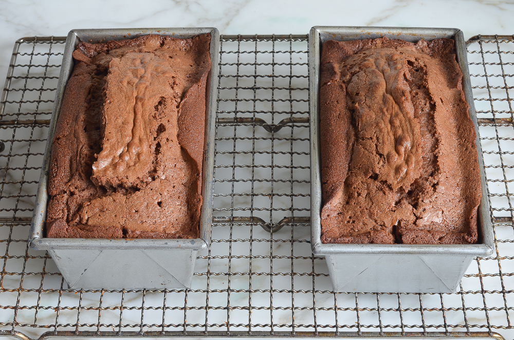 Two chocolate loaf cakes.