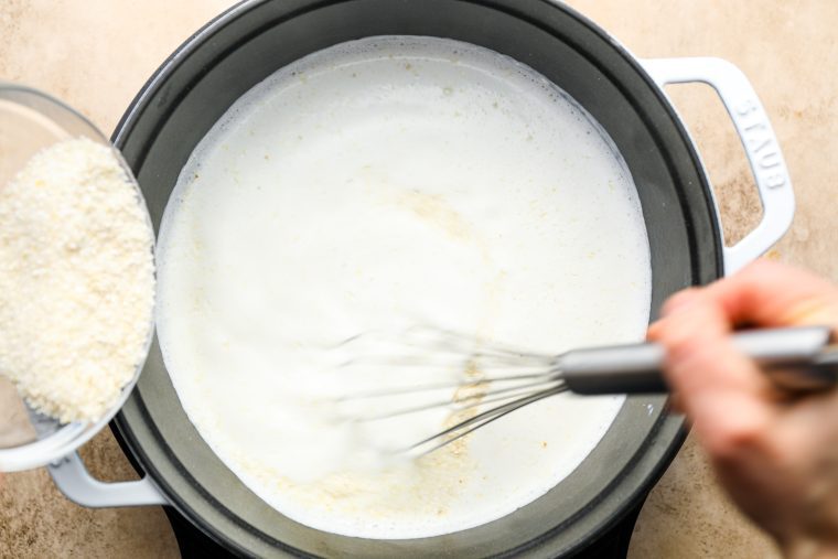 whisking the grits