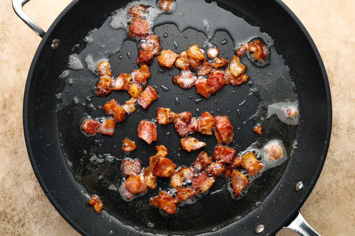 cooking the bacon