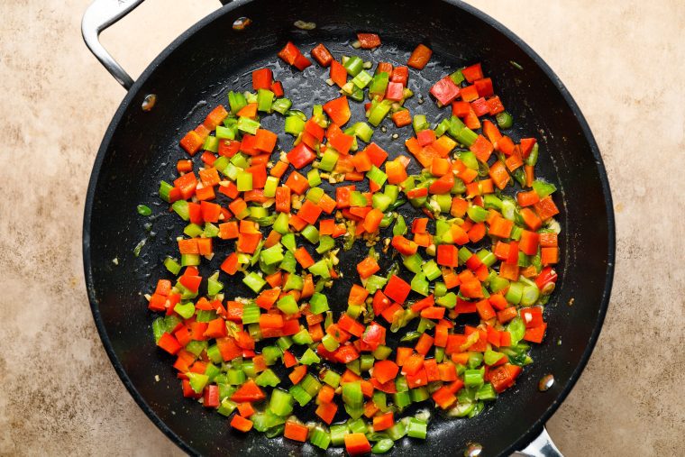 cooking the vegetables