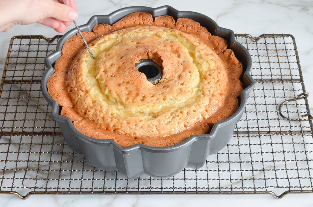 poking more holes in cake