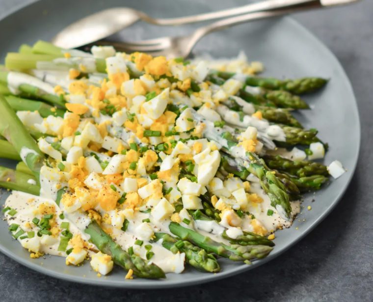Asparagus Salad with Hard-Boiled Eggs & Creamy Dijon Dressing