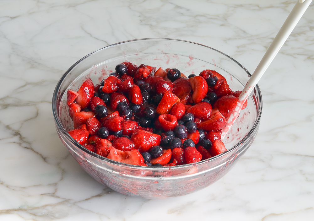 Berries tossed with Jam