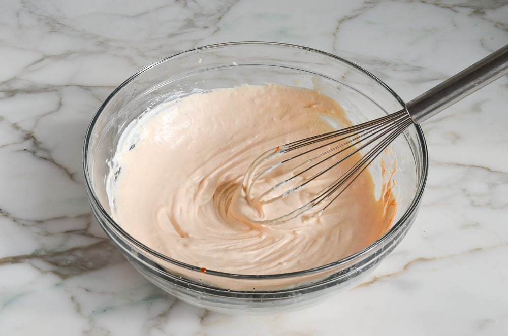 whisked crab dip mixture