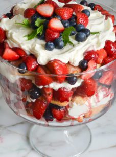 finished berry trifle ready to chill