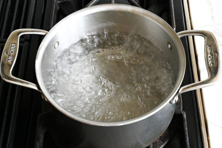 Pot of boiling water.