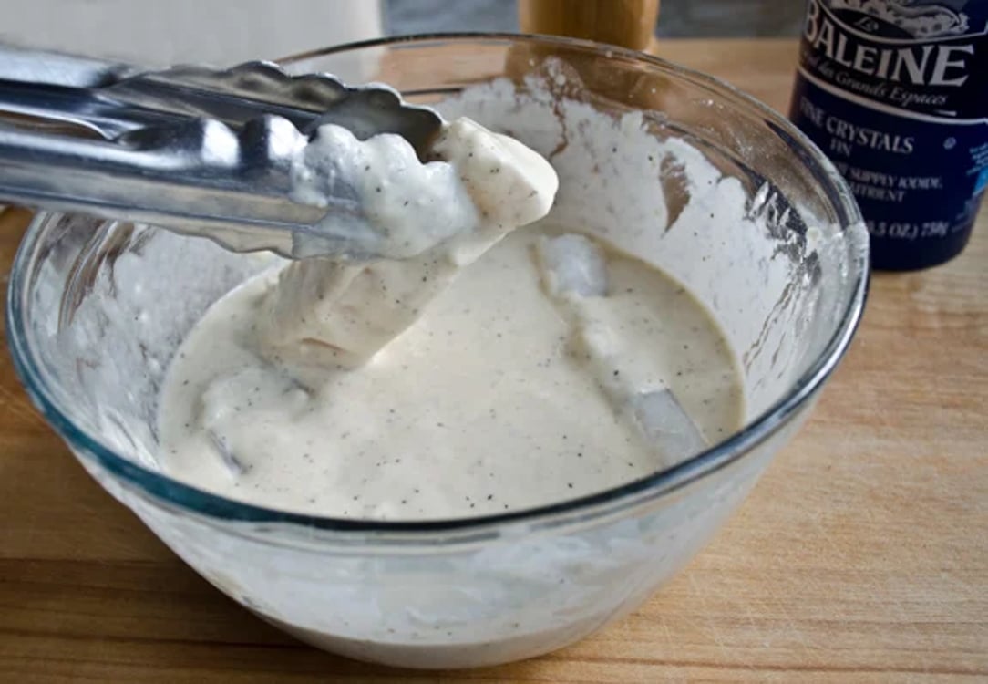dipping cod in beer batter