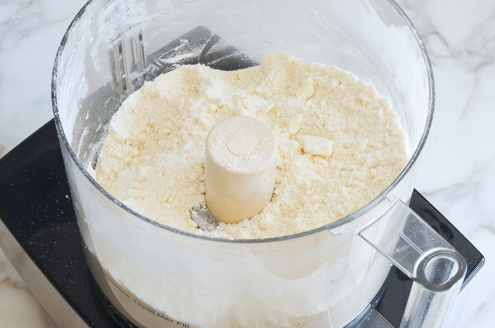 butter mixed into flour 