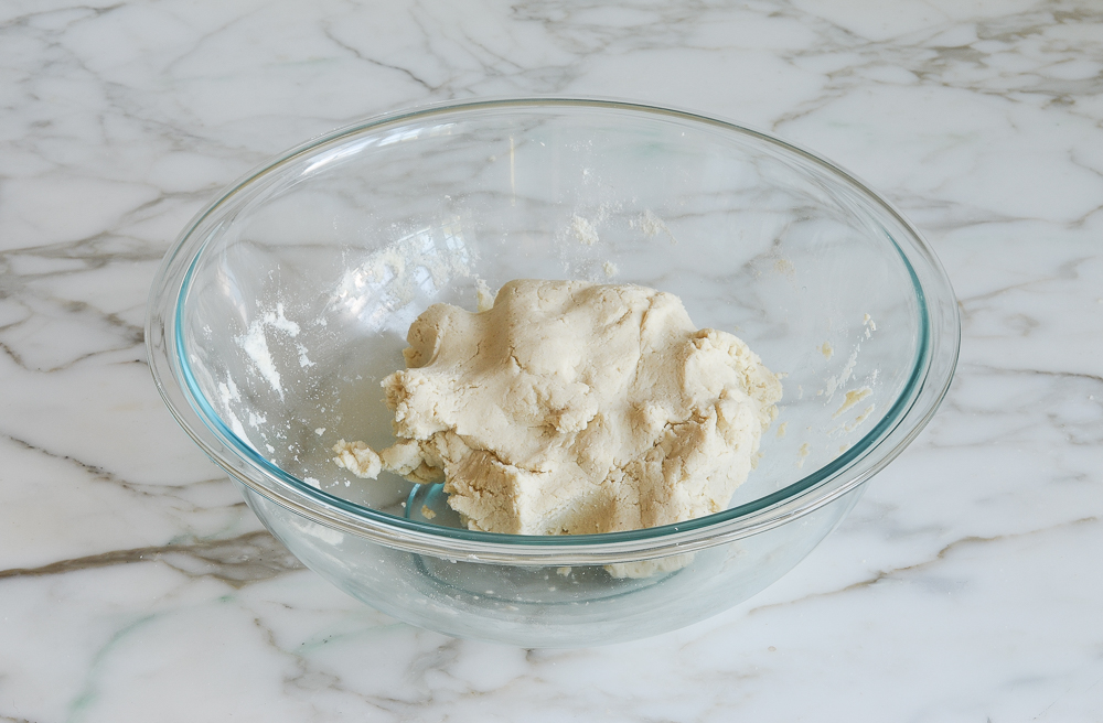 dough ball in bowl.