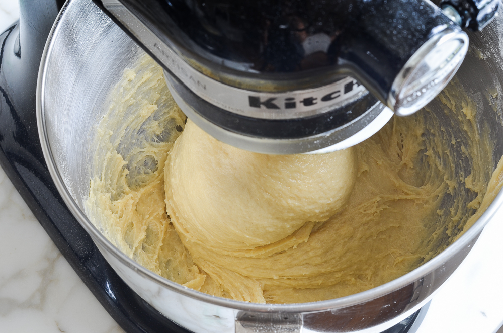 kneaded sticky challah dough