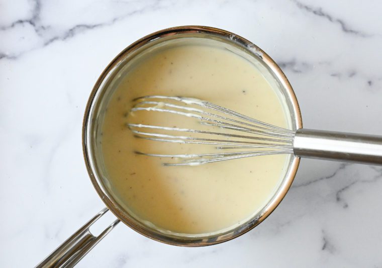 whisked cheese sauce