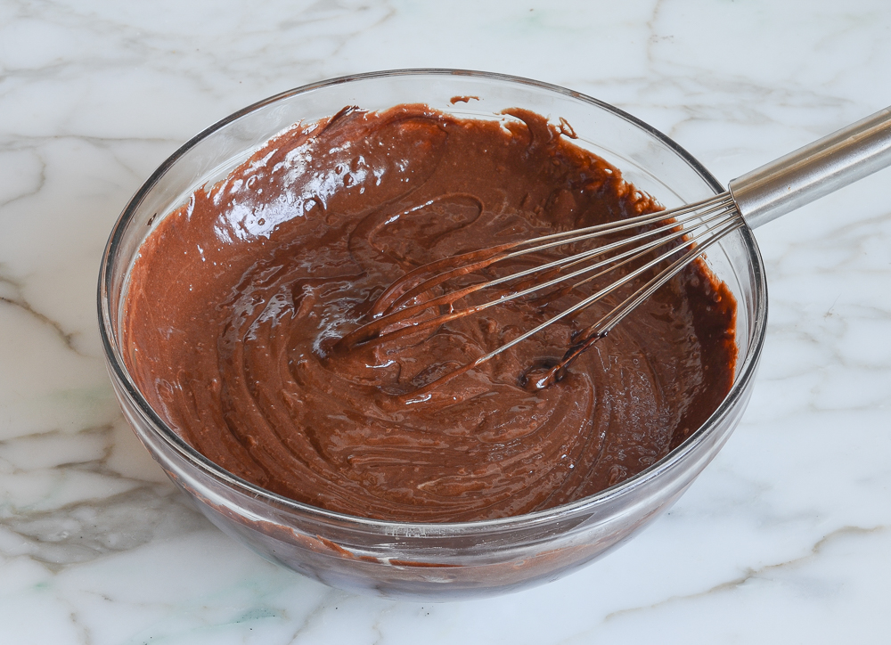 whisked chocolate batter