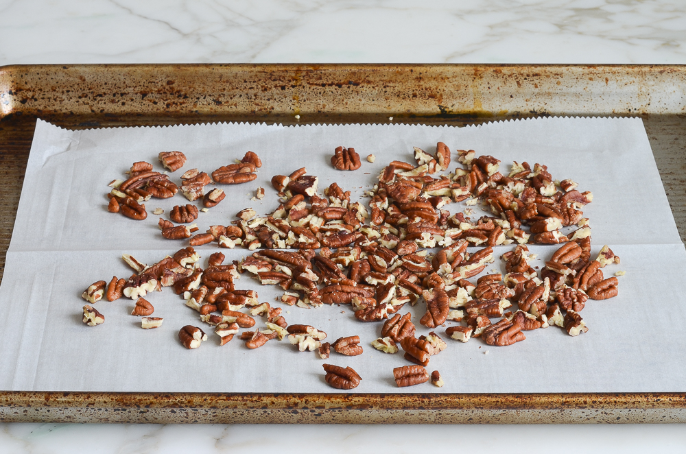 toasting the pecans
