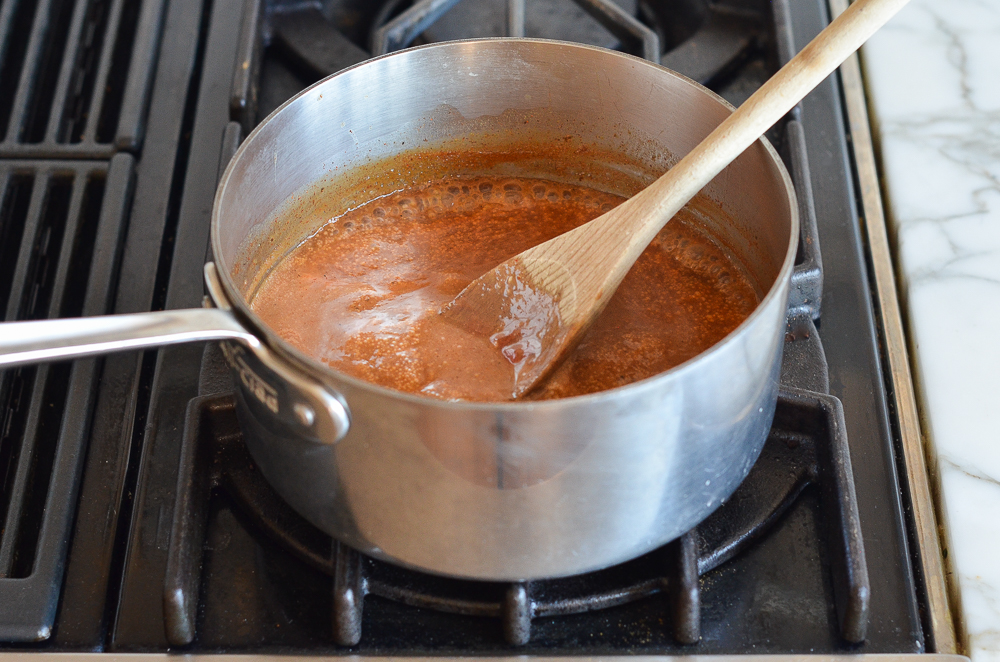 simmering barbecue sauce